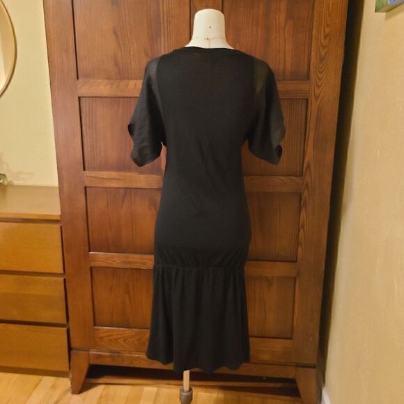 Athe Vanessa Bruno Flutter Sleeve Black Dress - Picture 8 of 8